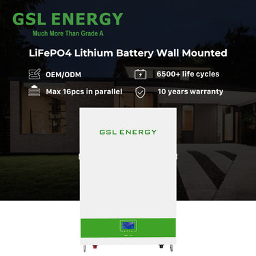 GSL Energy LiFePO4 lithium battery wall mounted